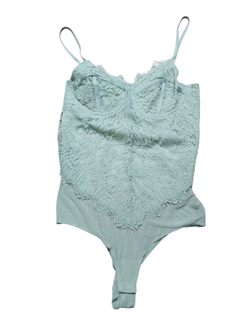 Promesa Lace Mint Sheer Underwired Bodysuit Size Large